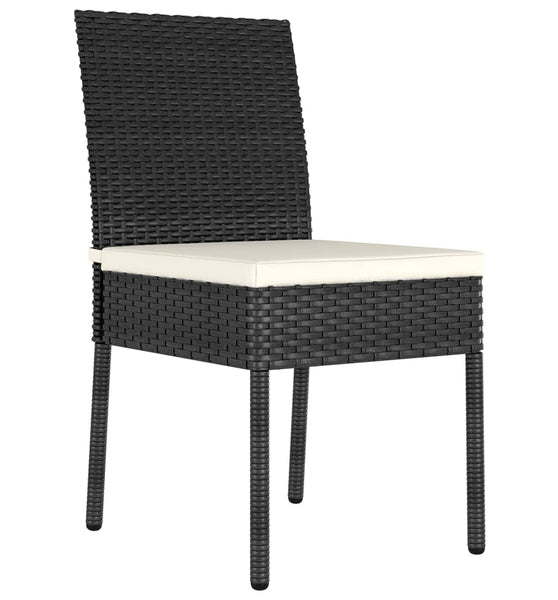 Garten-Essstühle 4 Stk. Poly Rattan Schwarz