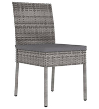 Garten-Essstühle 2 Stk. Poly Rattan Grau