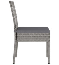 Garten-Essstühle 2 Stk. Poly Rattan Grau