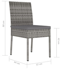 Garten-Essstühle 2 Stk. Poly Rattan Grau