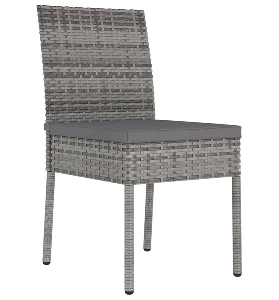 Garten-Essstühle 4 Stk. Poly Rattan Grau