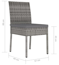 Garten-Essstühle 4 Stk. Poly Rattan Grau