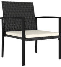 Garten-Essstühle 4 Stk. Poly Rattan Schwarz