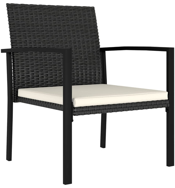 Garten-Essstühle 4 Stk. Poly Rattan Schwarz