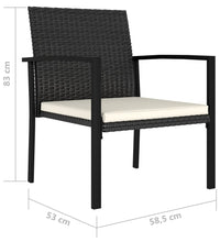 Garten-Essstühle 4 Stk. Poly Rattan Schwarz