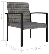 Garten-Essstühle 2 Stk. Poly Rattan Grau