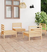 4-tlg. Garten-Lounge-Set Massivholz Kiefer