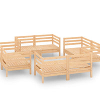 8-tlg. Garten-Lounge-Set Massivholz Kiefer