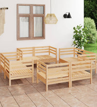 8-tlg. Garten-Lounge-Set Massivholz Kiefer