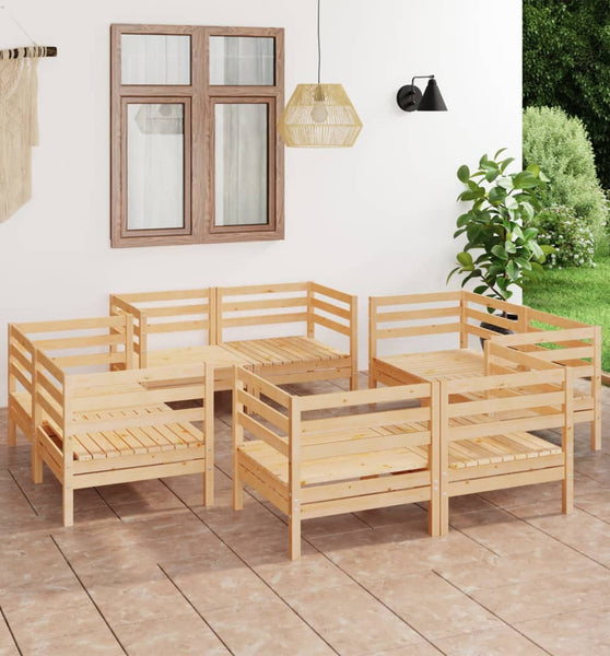 8-tlg. Garten-Lounge-Set Massivholz Kiefer