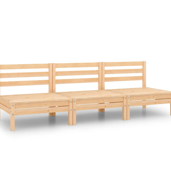 3-tlg. Garten-Lounge-Set Kiefer Massivholz