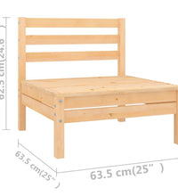 3-tlg. Garten-Lounge-Set Kiefer Massivholz