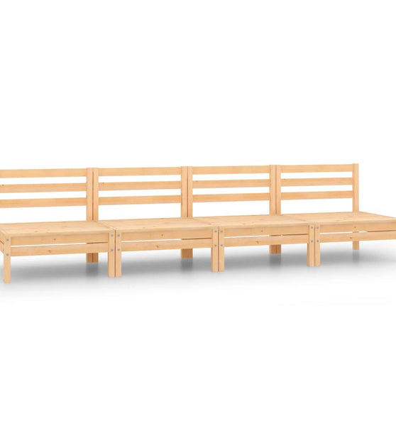 4-tlg. Garten-Lounge-Set Kiefer Massivholz