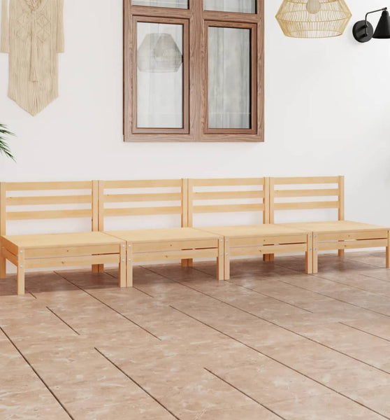 4-tlg. Garten-Lounge-Set Kiefer Massivholz