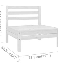 5-tlg. Garten-Lounge-Set Weiß Kiefer Massivholz