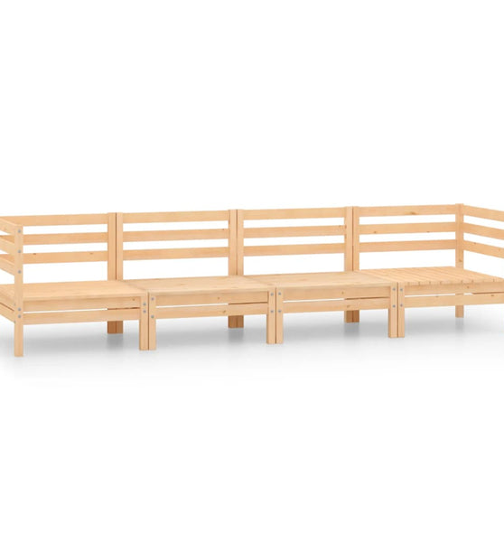 4-tlg. Garten-Lounge-Set Kiefer Massivholz