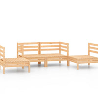 4-tlg. Garten-Lounge-Set Kiefer Massivholz