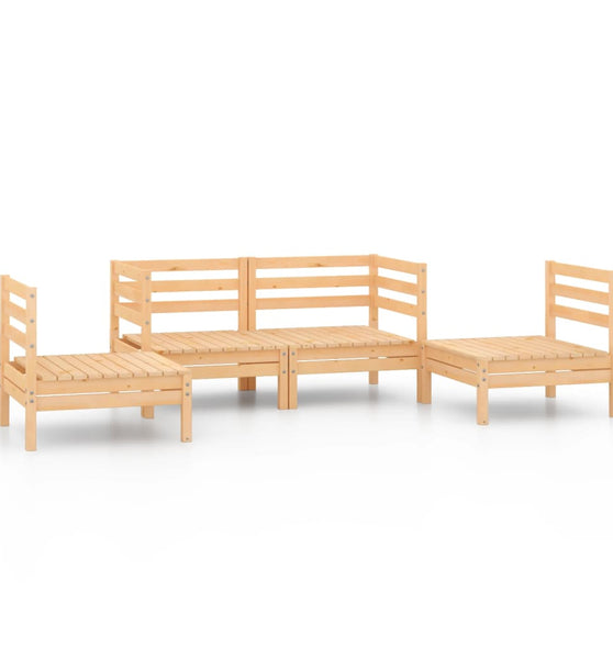 4-tlg. Garten-Lounge-Set Kiefer Massivholz