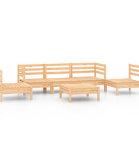 6-tlg. Garten-Lounge-Set Kiefer Massivholz
