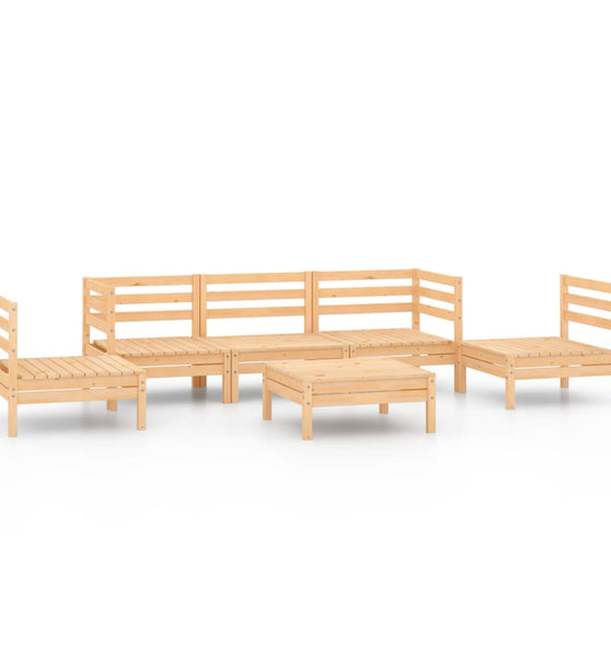 6-tlg. Garten-Lounge-Set Kiefer Massivholz