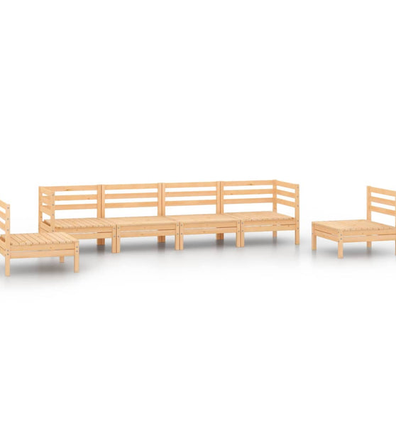 6-tlg. Garten-Lounge-Set Kiefer Massivholz
