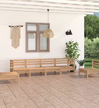 6-tlg. Garten-Lounge-Set Kiefer Massivholz