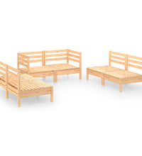 6-tlg. Garten-Lounge-Set Massivholz Kiefer