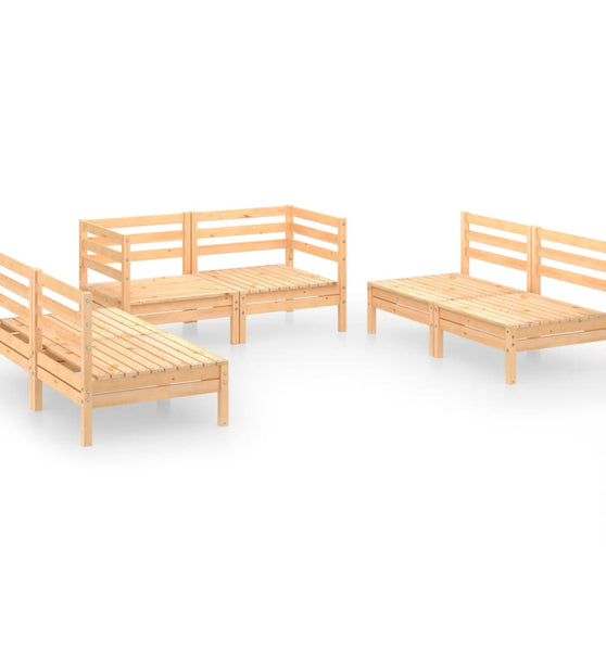 6-tlg. Garten-Lounge-Set Massivholz Kiefer