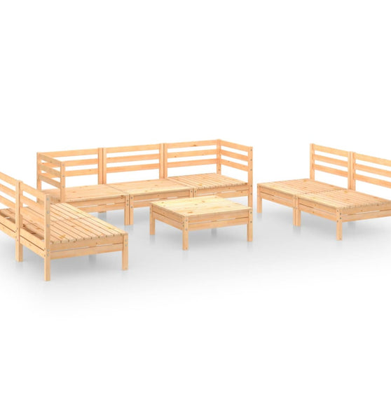 8-tlg. Garten-Lounge-Set Massivholz Kiefer