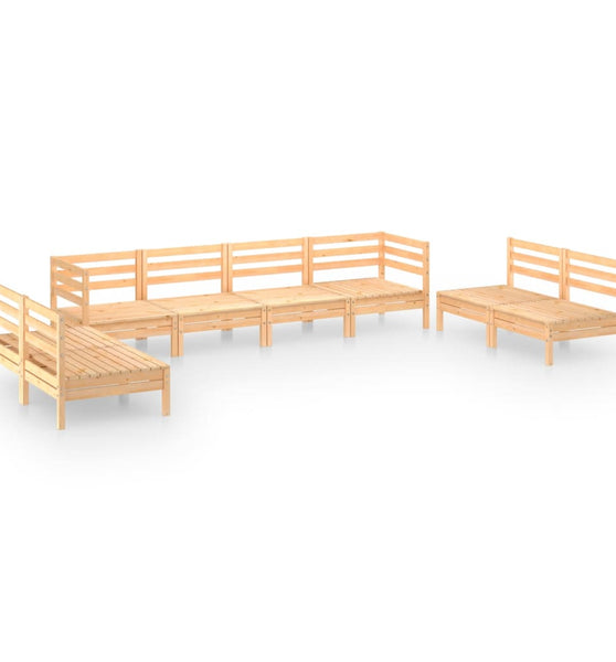 8-tlg. Garten-Lounge-Set Massivholz Kiefer