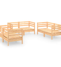 6-tlg. Garten-Lounge-Set Massivholz Kiefer