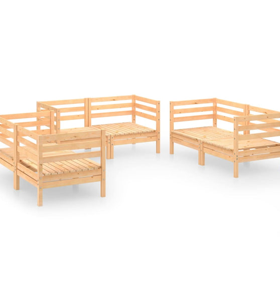 6-tlg. Garten-Lounge-Set Massivholz Kiefer