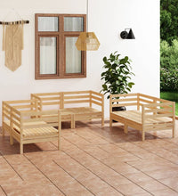 6-tlg. Garten-Lounge-Set Massivholz Kiefer