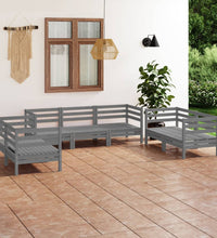 7-tlg. Garten-Lounge-Set Grau Massivholz Kiefer