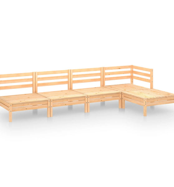 5-tlg. Garten-Lounge-Set Massivholz Kiefer