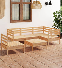 6-tlg. Garten-Lounge-Set Kiefer Massivholz
