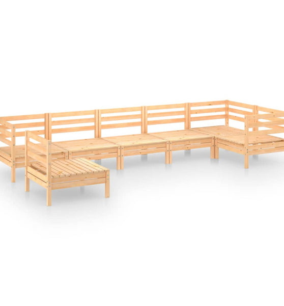7-tlg. Garten-Lounge-Set Massivholz Kiefer