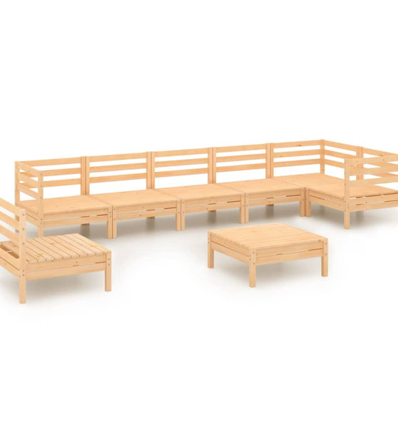 8-tlg. Garten-Lounge-Set Massivholz Kiefer