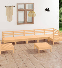 8-tlg. Garten-Lounge-Set Massivholz Kiefer
