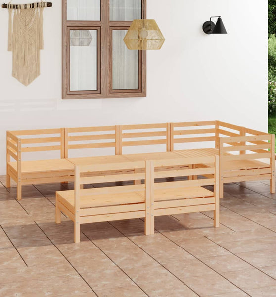 7-tlg. Garten-Lounge-Set Massivholz Kiefer