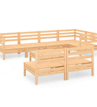 8-tlg. Garten-Lounge-Set Massivholz Kiefer