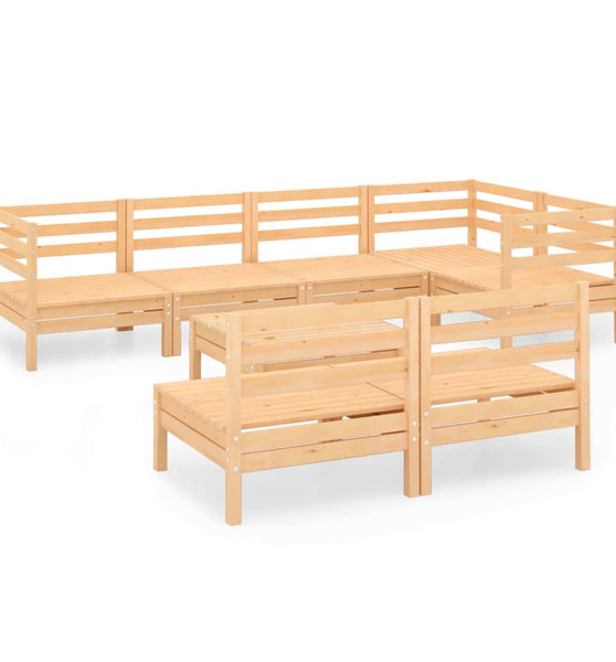 8-tlg. Garten-Lounge-Set Massivholz Kiefer
