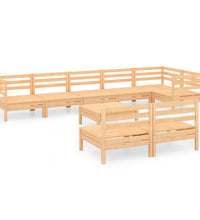 9-tlg. Garten-Lounge-Set Massivholz Kiefer