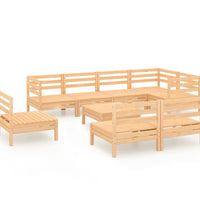 9-tlg. Garten-Lounge-Set Massivholz Kiefer