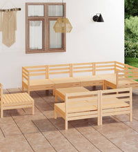 9-tlg. Garten-Lounge-Set Massivholz Kiefer