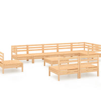 10-tlg. Garten-Lounge-Set Massivholz Kiefer