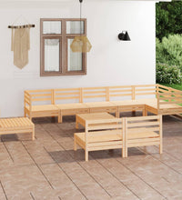 10-tlg. Garten-Lounge-Set Massivholz Kiefer