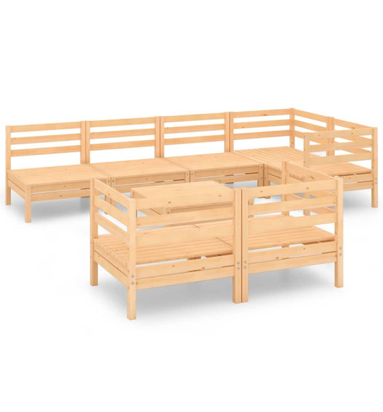 8-tlg. Garten-Lounge-Set Massivholz Kiefer