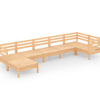 7-tlg. Garten-Lounge-Set Massivholz Kiefer