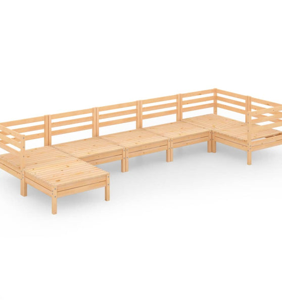 7-tlg. Garten-Lounge-Set Massivholz Kiefer